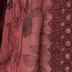 Chiffon Lace Trim Kimono, TOILE FLORAL WILD GINGER, swatch