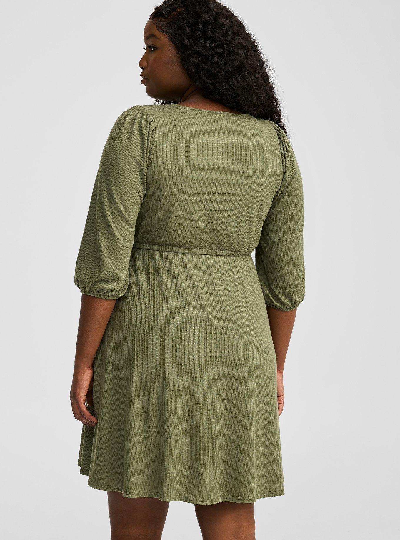 Plus Size - Mini Jersey 3/4 Sleeve Puff Print Skater Dress - Torrid
