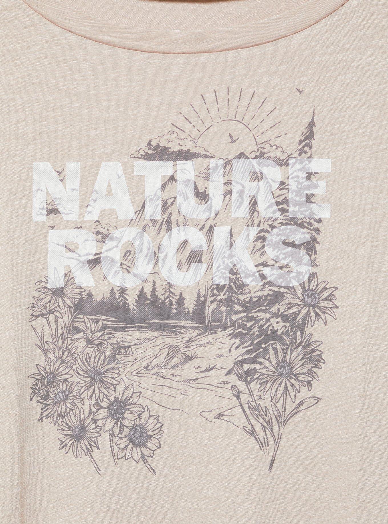 Nature Rocks Relax Heritage Slub Elbow Sleeve Tee