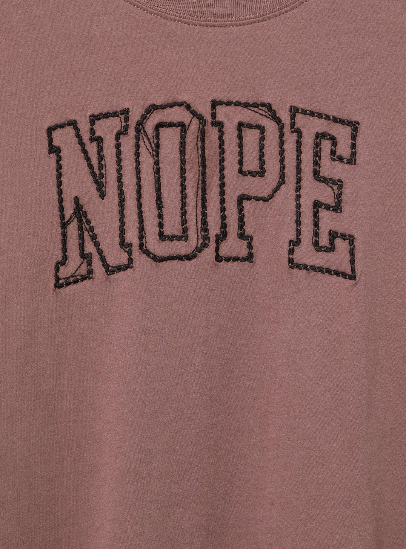 Nope Embroidered Classic Heritage Jersey Crew Tee