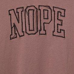 Nope Embroidered Classic Heritage Jersey Crew Tee, ROSE TAUPE, swatch