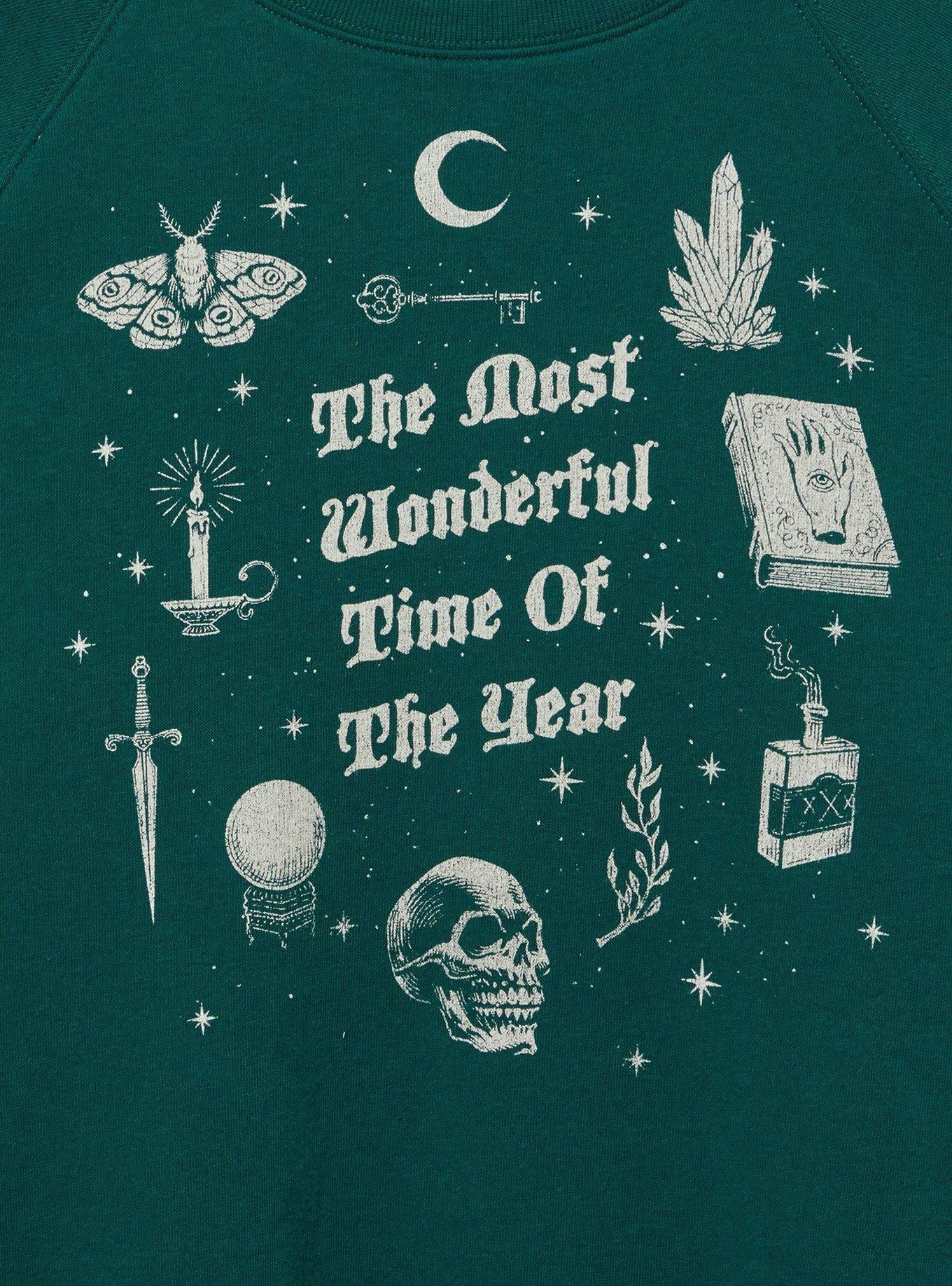 Mystical Oversize Fit Cozy Fleece Tunic Sweatshirt, BOTANICAL GARDEN, alternate