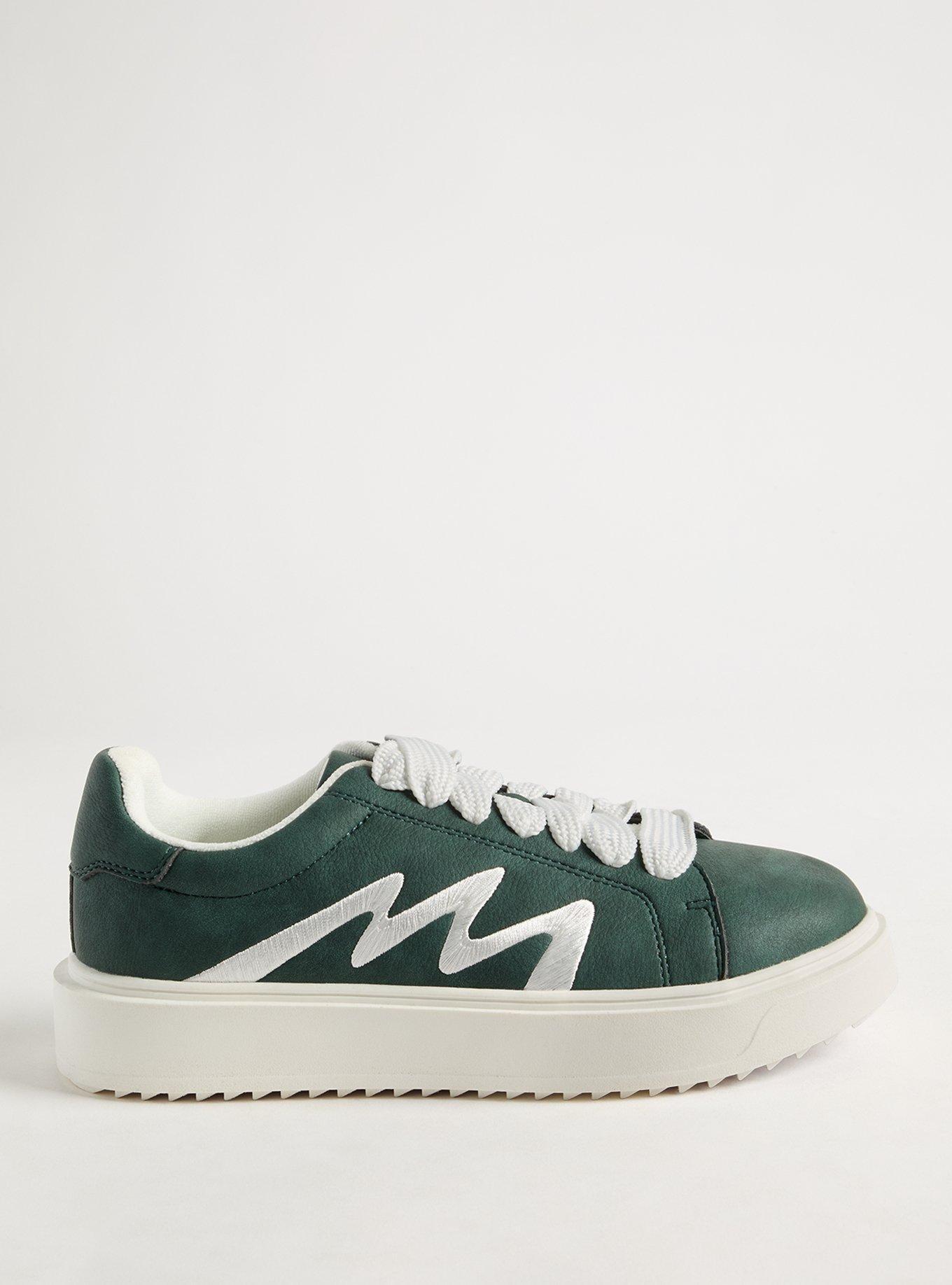 Chunky Side Detail Lace-Up Sneaker (WW), EMERALD, alternate