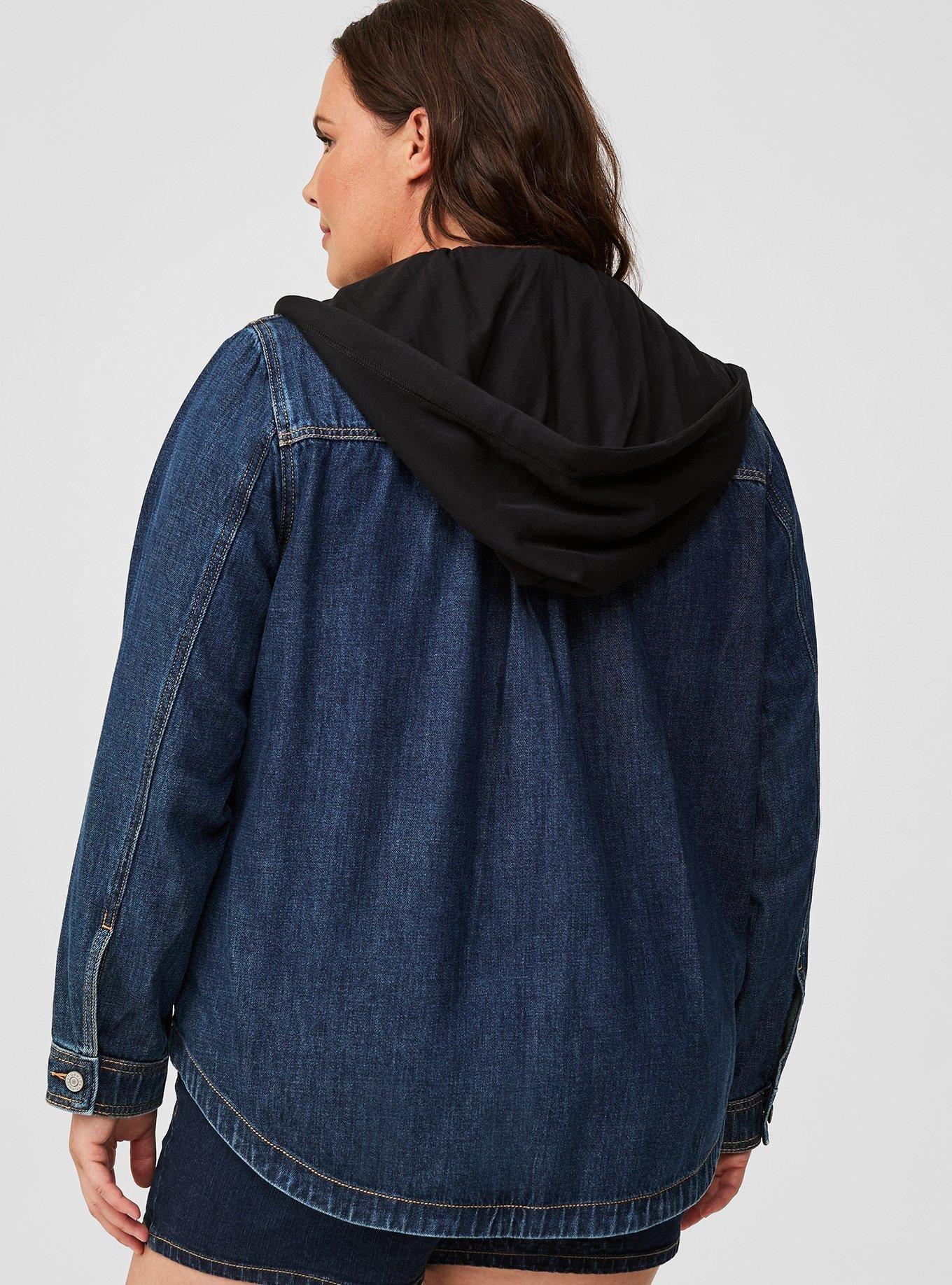 Denim Hooded Shacket, BON VOYAGE, alternate