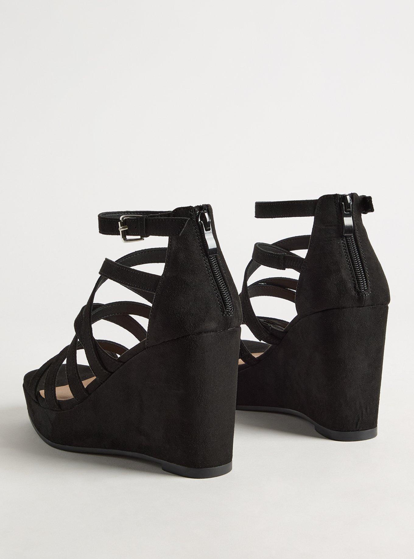 Strappy Square Toe Wedge