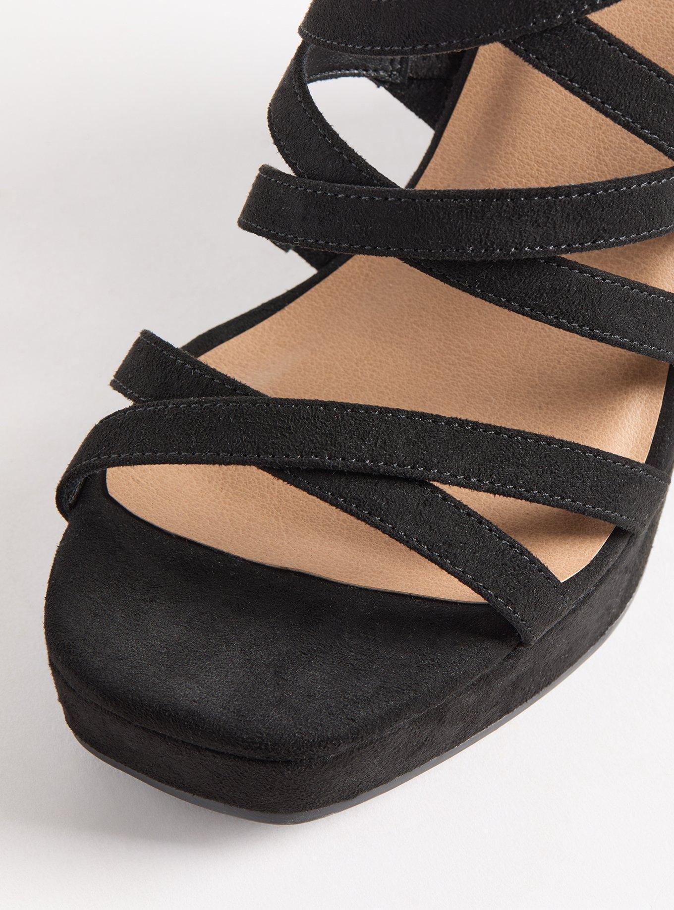 Strappy Square Toe Wedge