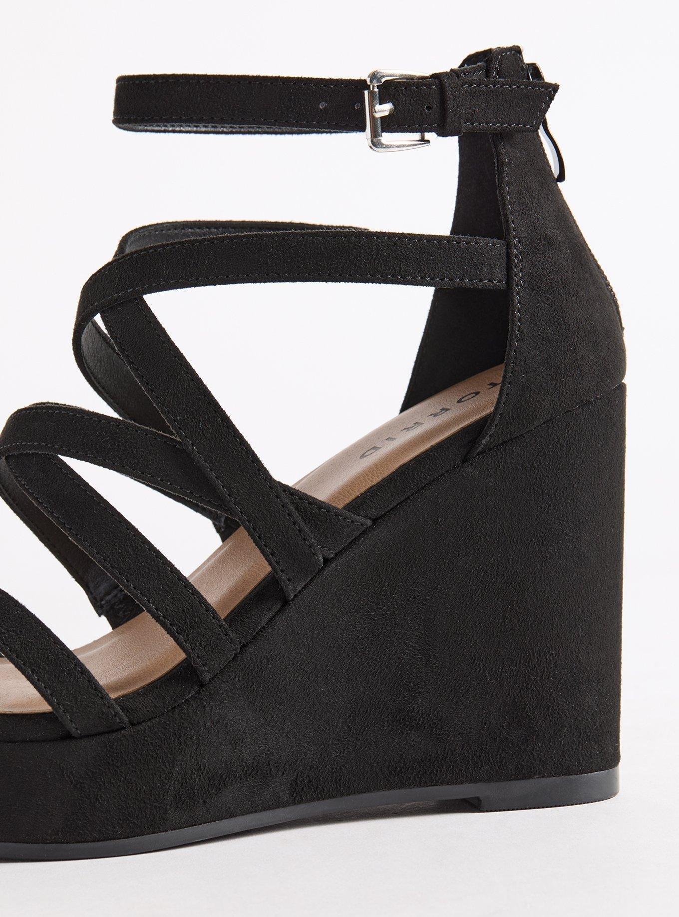 Strappy Square Toe Wedge