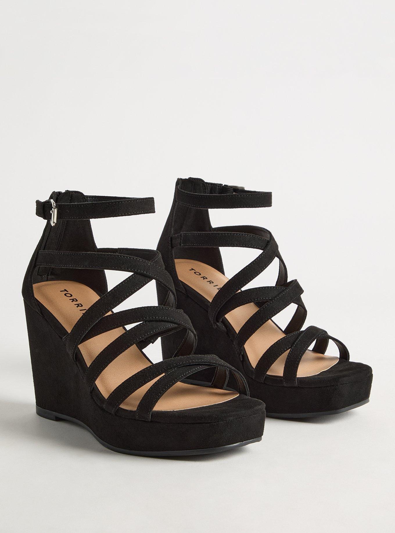 Strappy Square Toe Wedge