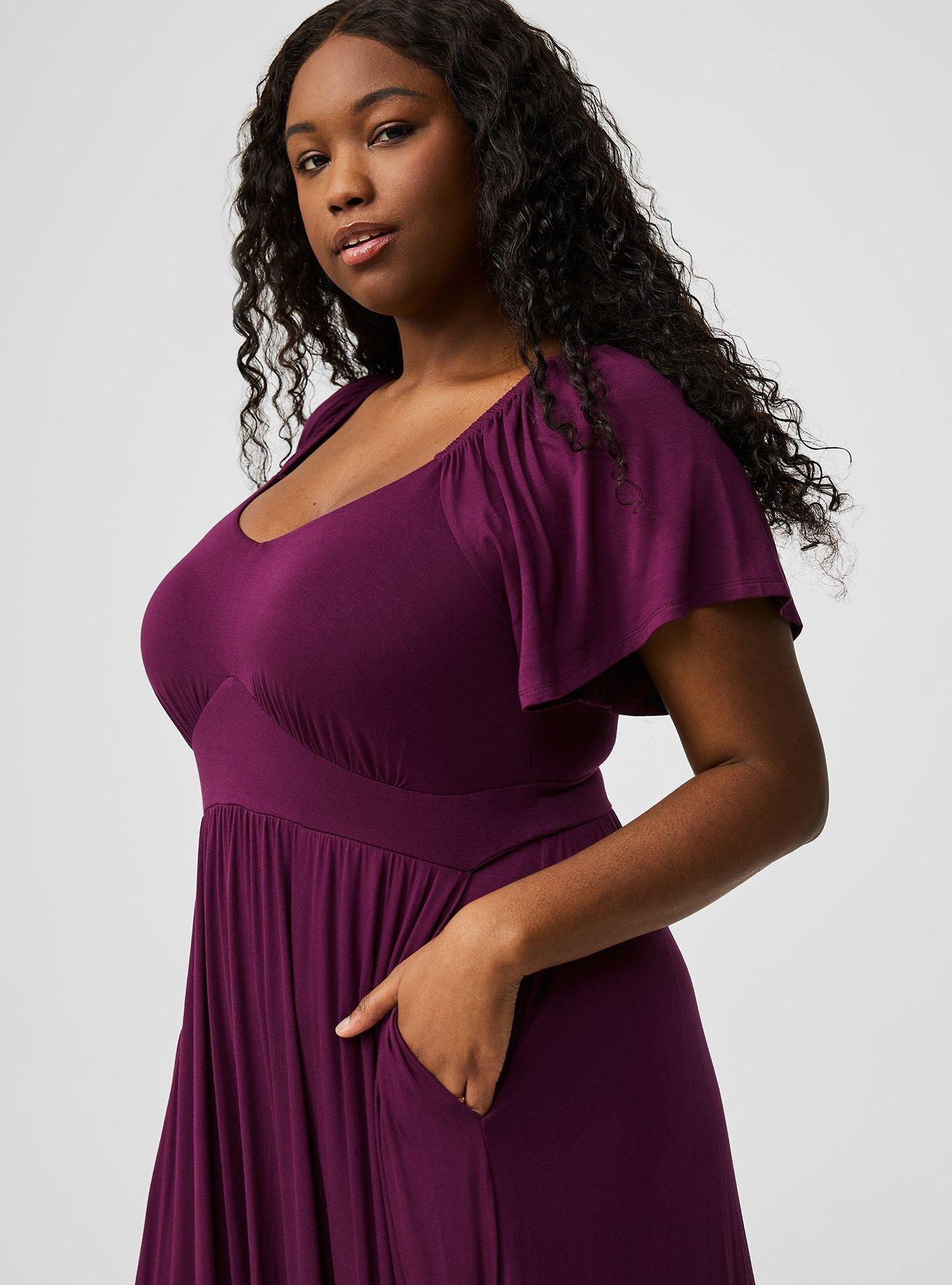 Plus Size - Flutter Sleeve Tiered Maxi Dress - Torrid