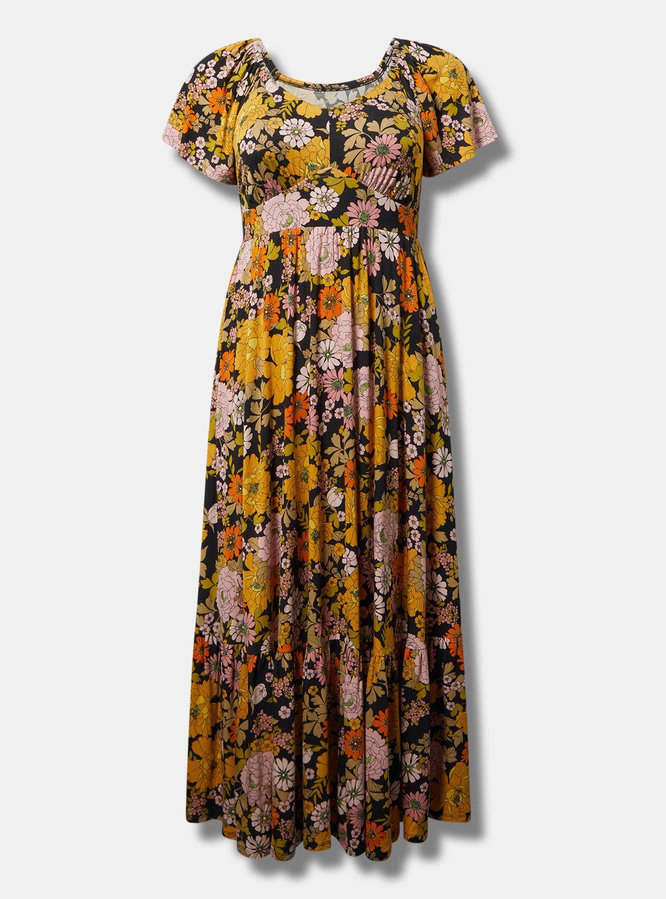 Plus Size - Flutter Sleeve Tiered Maxi Dress - Torrid