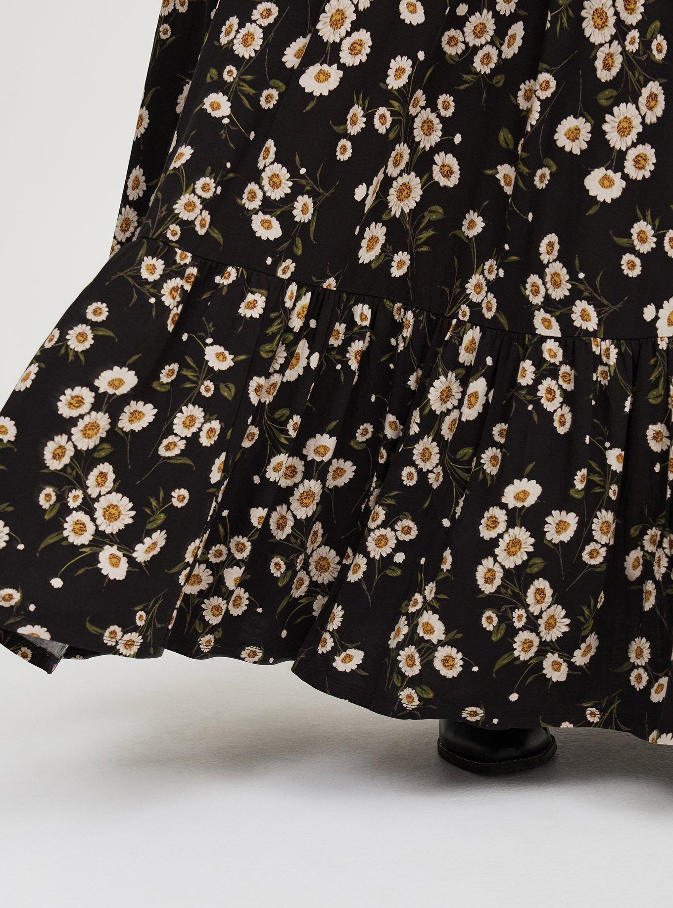 Maxi Flutter-Sleeve Tiered Dress