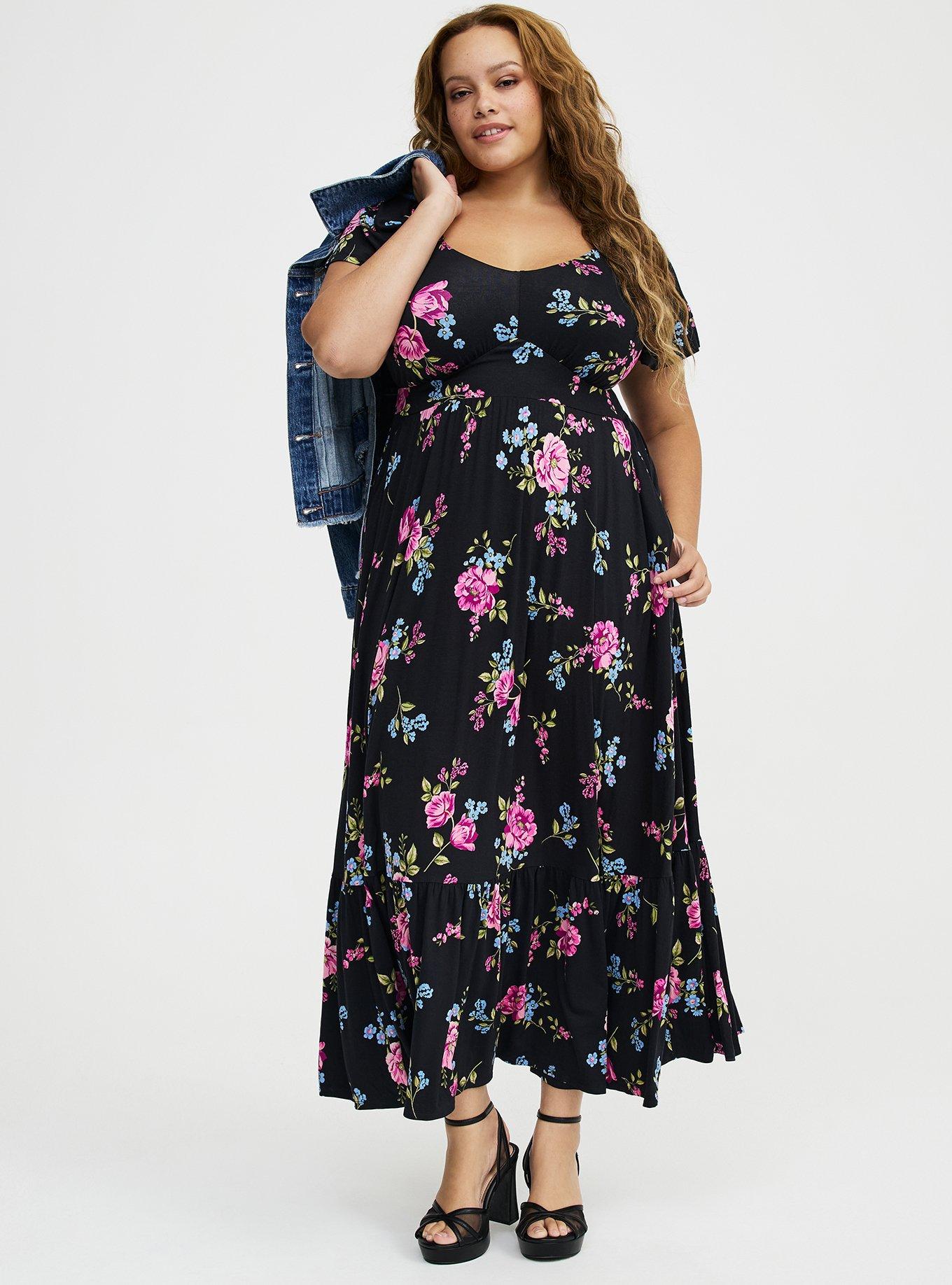 Flutter Sleeve Tiered Maxi Dress