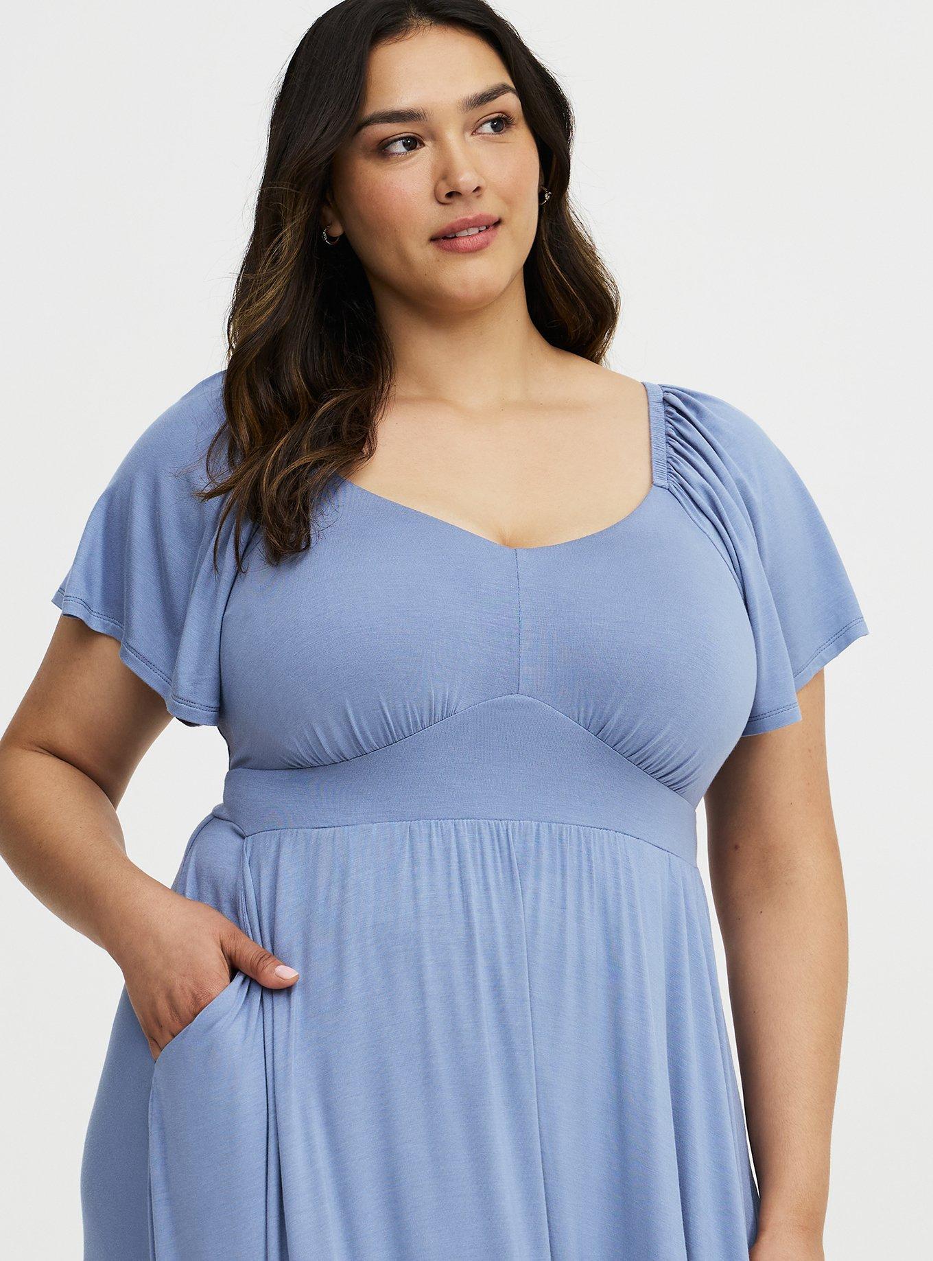 Flutter Sleeve Tiered Maxi Dress, TROPOSPHERE, alternate