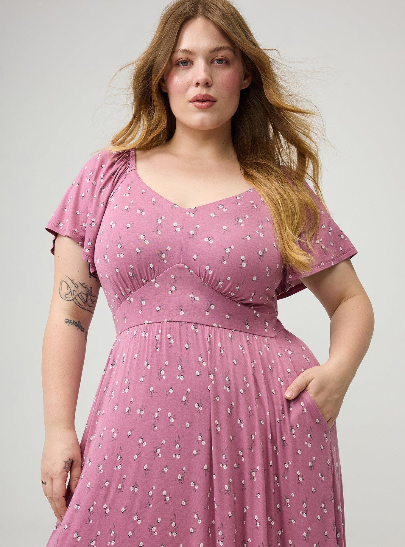 Flutter Sleeve Tiered Maxi Dress, WHEAT GRASS FLORAL MAUVE, alternate