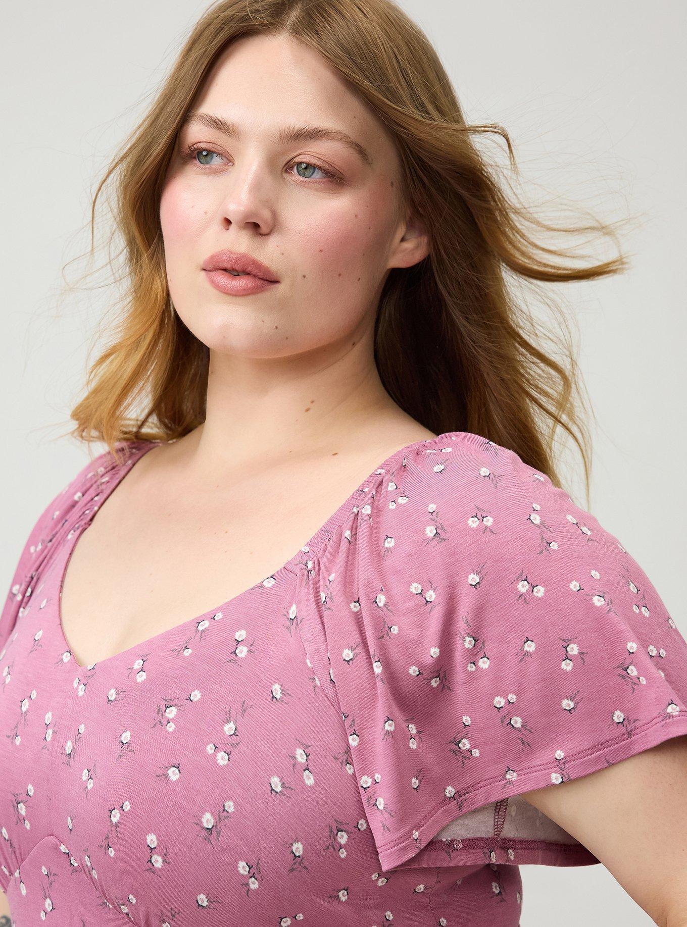 Flutter Sleeve Tiered Maxi Dress, WHEAT GRASS FLORAL MAUVE, alternate