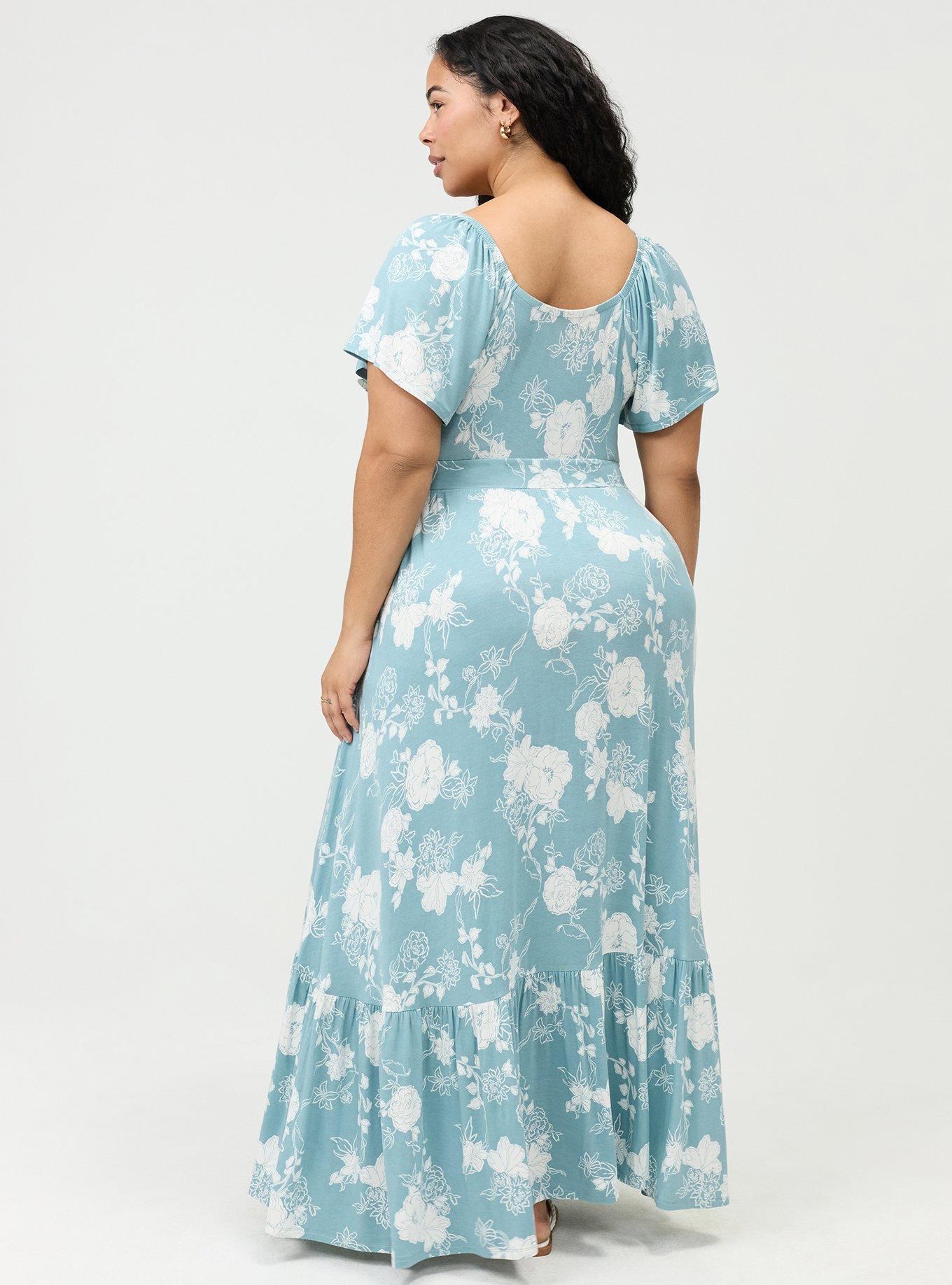 Flutter Sleeve Tiered Maxi Dress, SUZY FLORAL BLUE, alternate