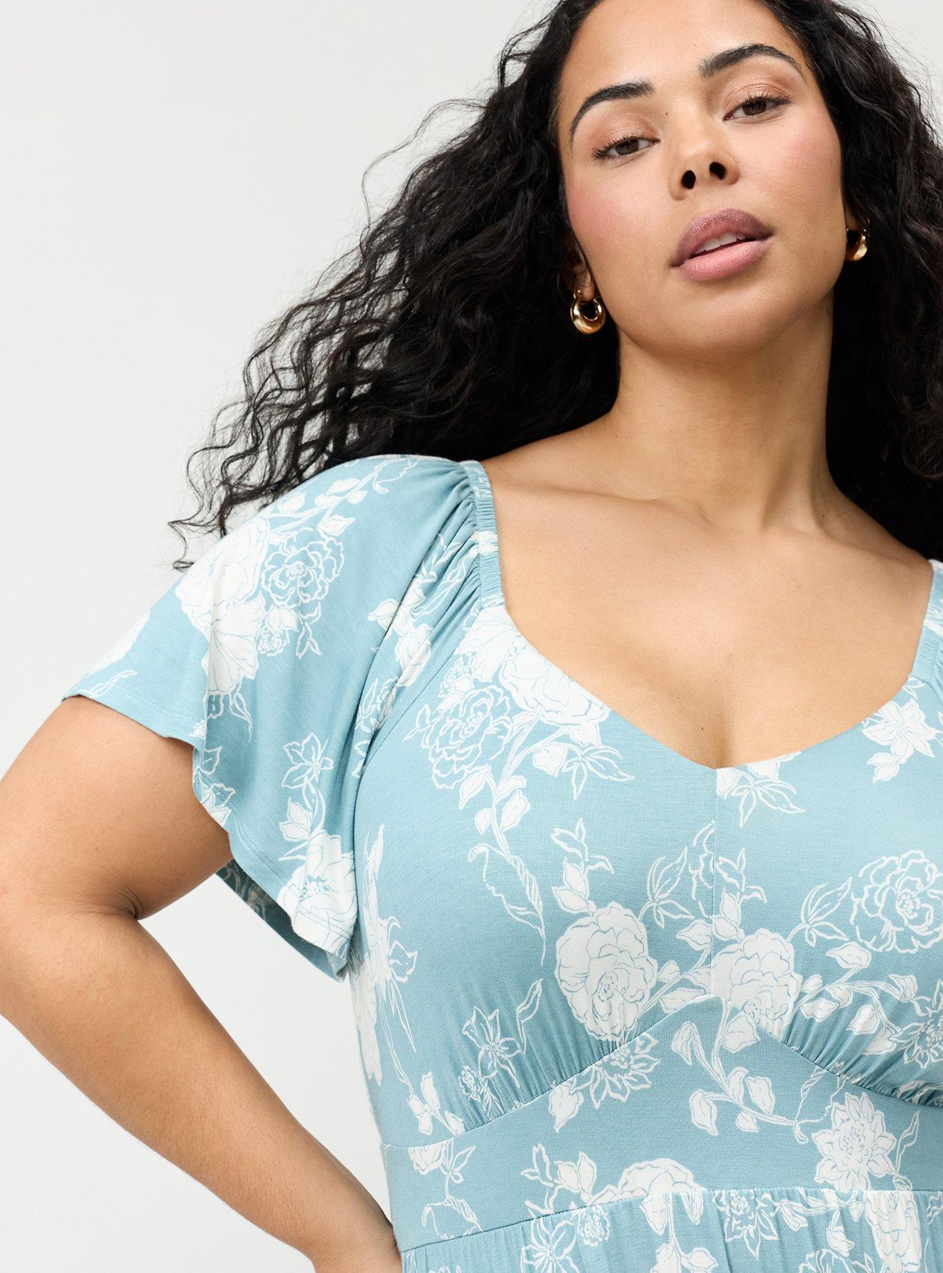 Flutter Sleeve Tiered Maxi Dress, SUZY FLORAL BLUE, alternate