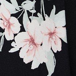 Flutter Sleeve Tiered Maxi Dress, PEACHY FLORAL BLACK LR, swatch