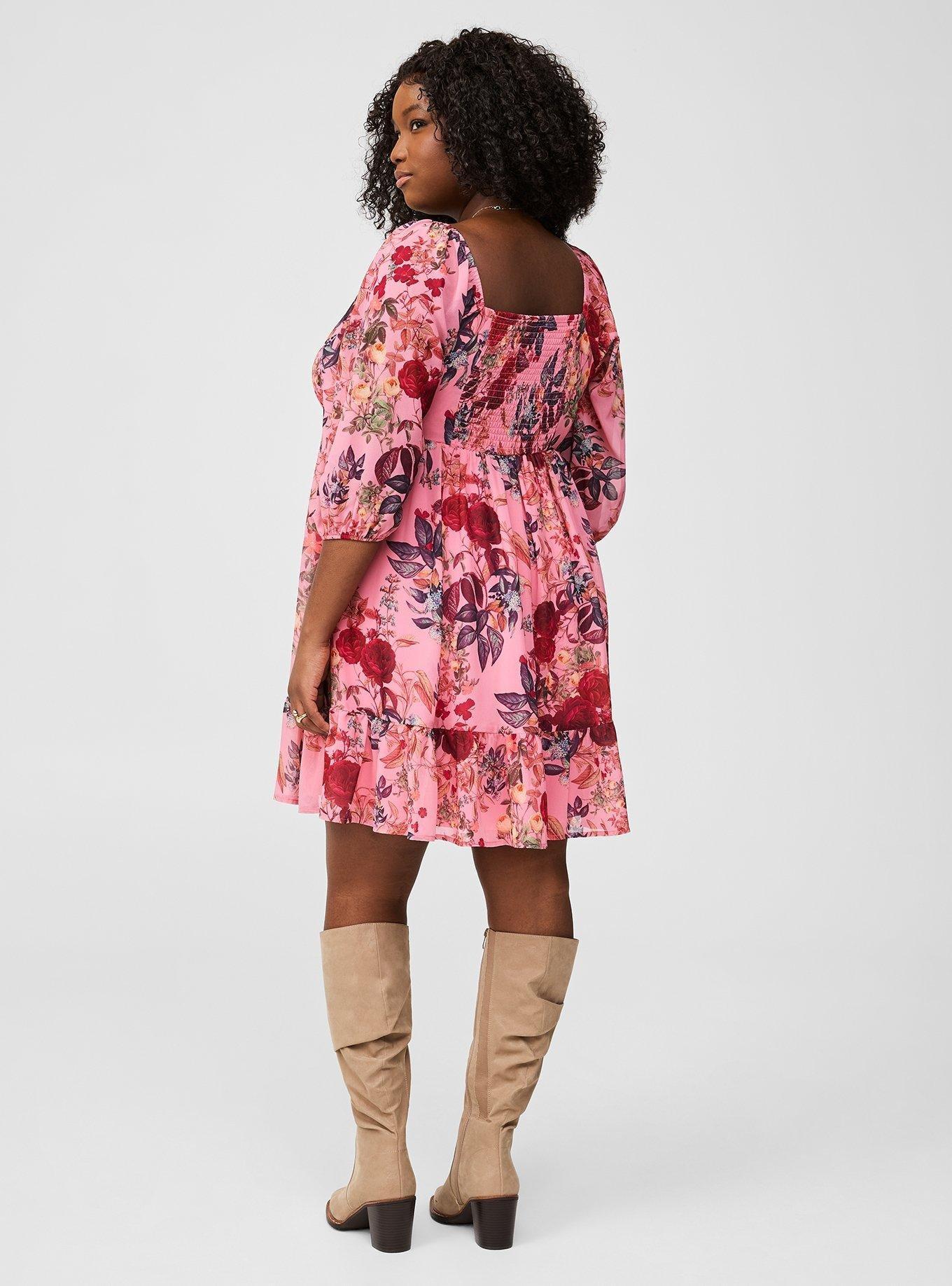 Chiffon Tiered Mini Dress