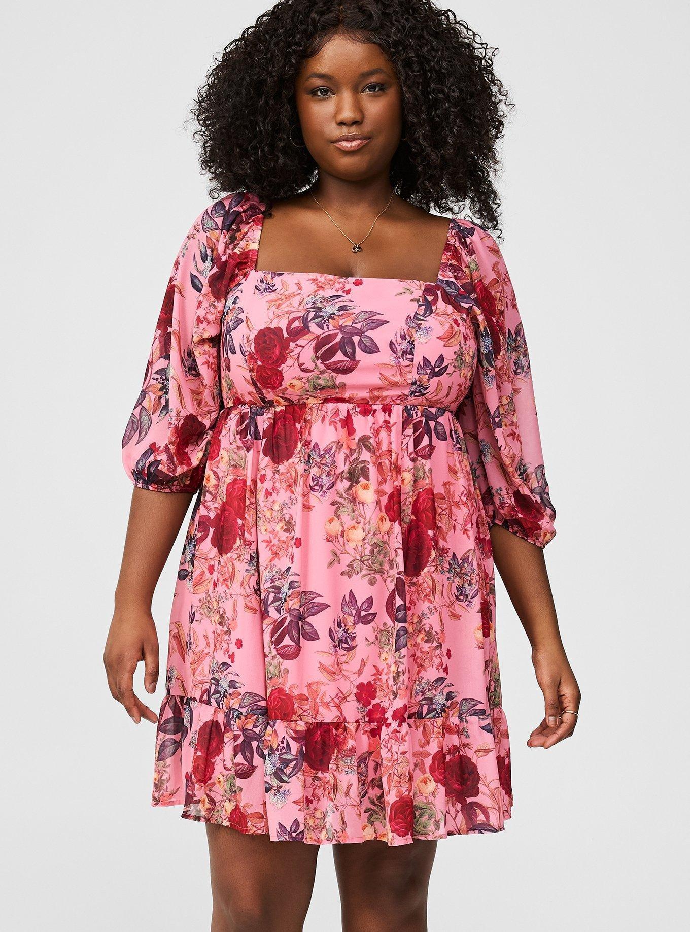 Chiffon Tiered Mini Dress