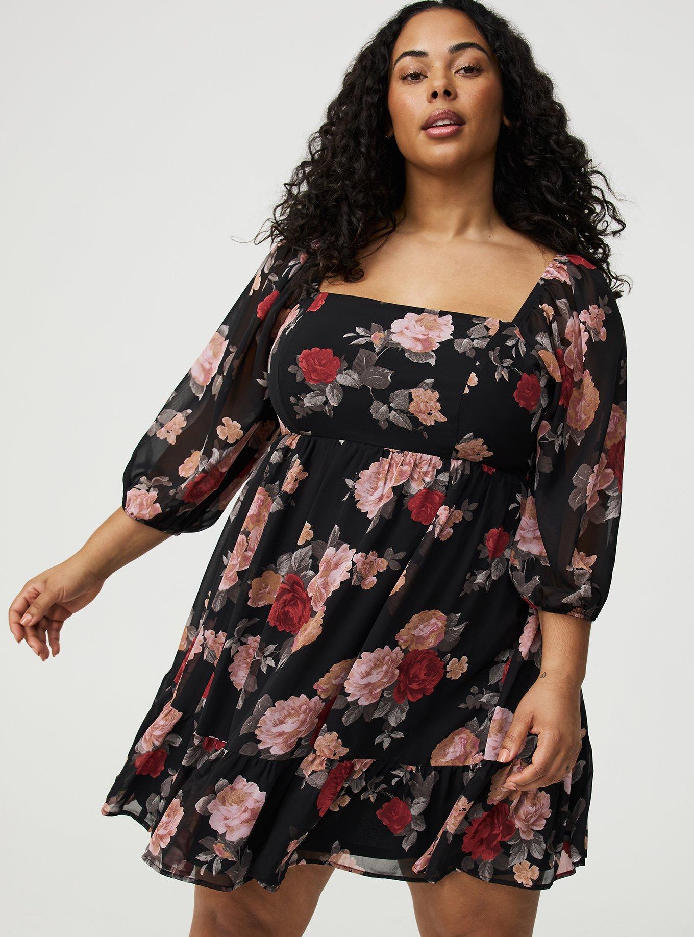 Chiffon Tiered Mini Dress