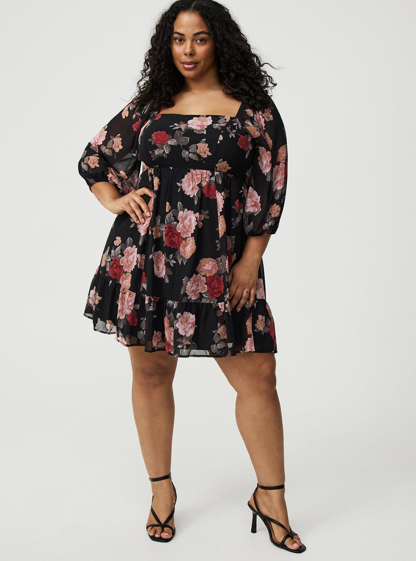 Chiffon Tiered Mini Dress