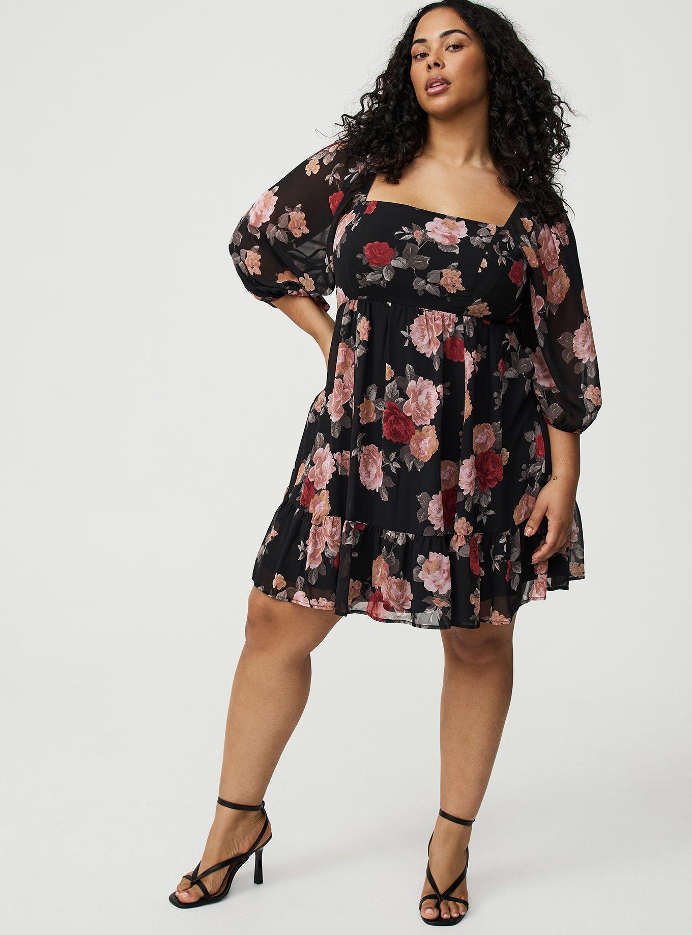Plus Size - Chiffon Tiered Mini Dress - Torrid