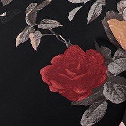 Plus Size Chiffon Tiered Mini Dress, BRYCE FLORAL DEEP BLACK, swatch