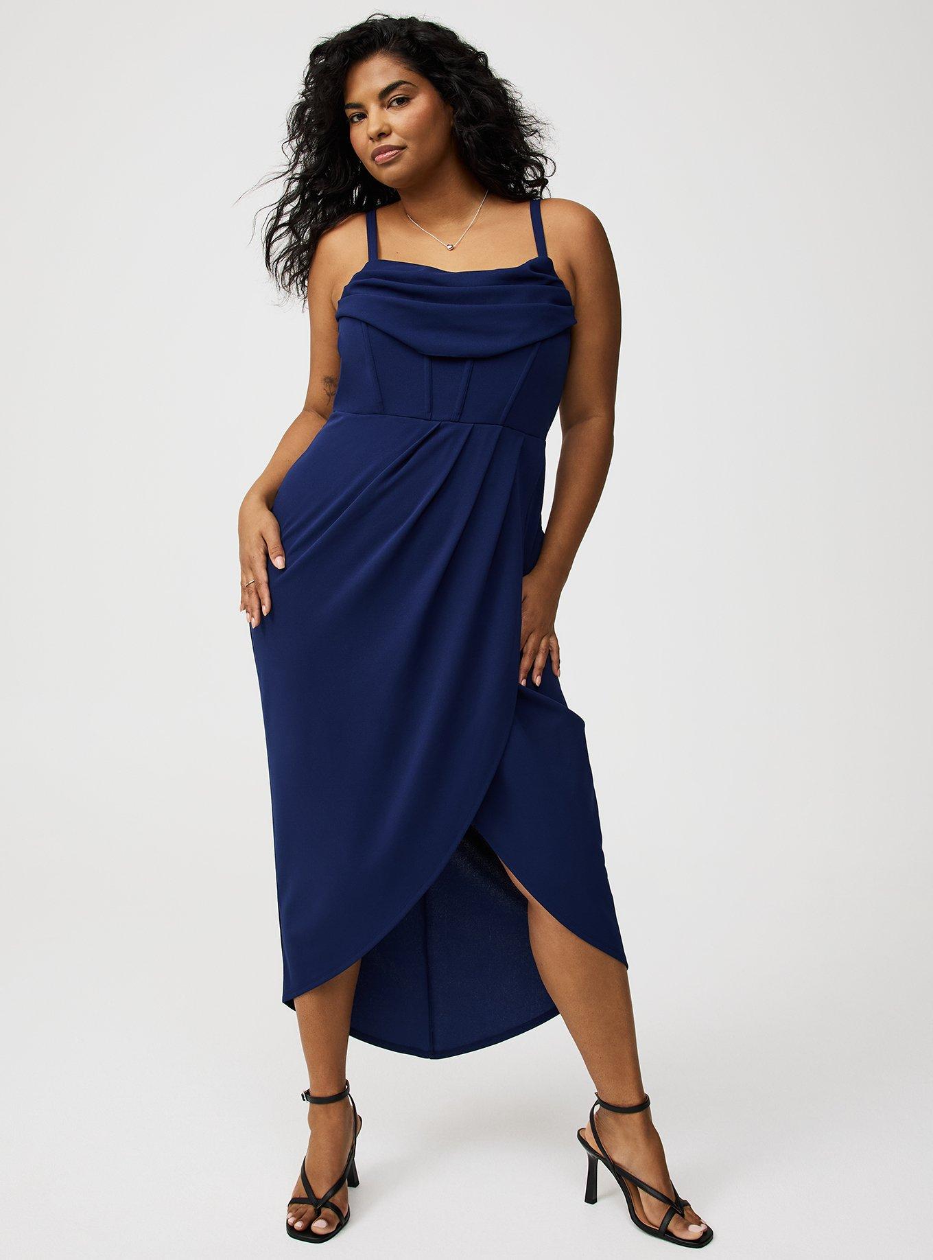 Tulip Hem Bustier Midi Dress
