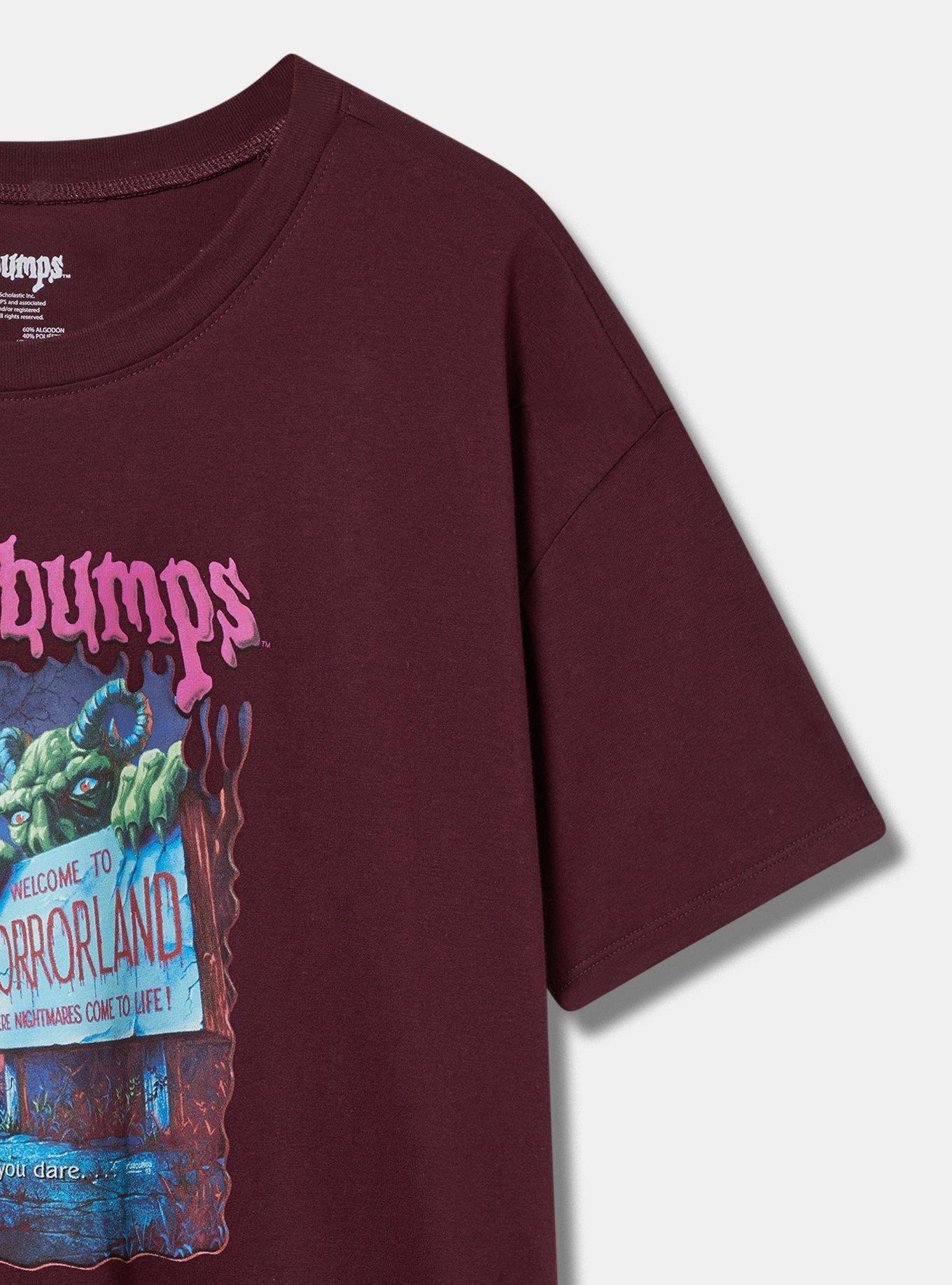 Goosebumps Horrorland Relaxed Fit Cotton Boxy Tee, WINETASTING, alternate