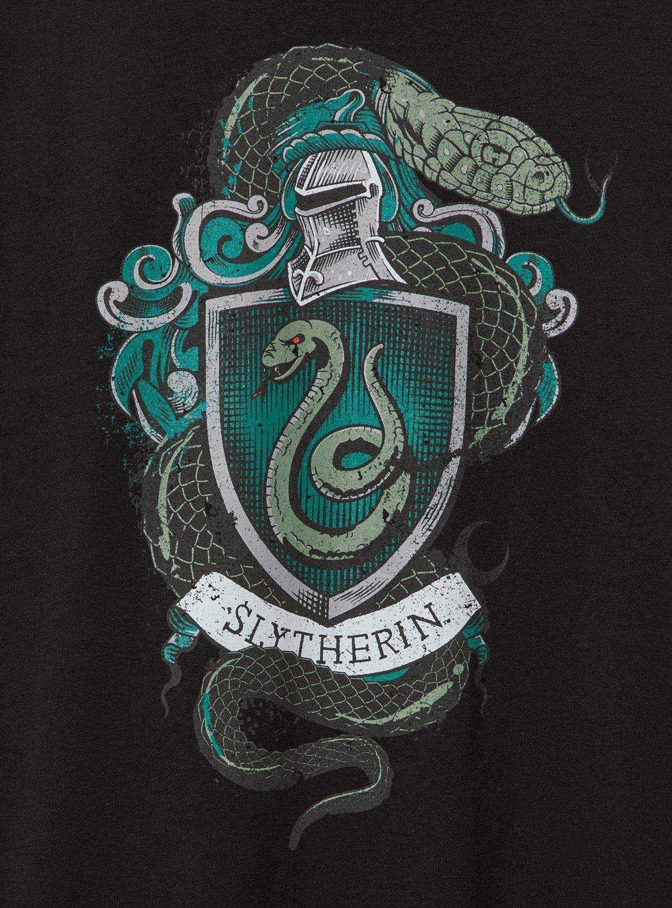 Harry Potter Slytherin Classic Fit Ringer Tee, DEEP BLACK, alternate