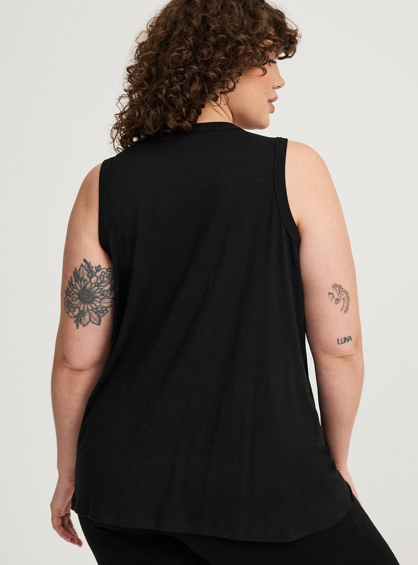 Vintage Slub Mesh Inset Tank, DEEP BLACK, alternate