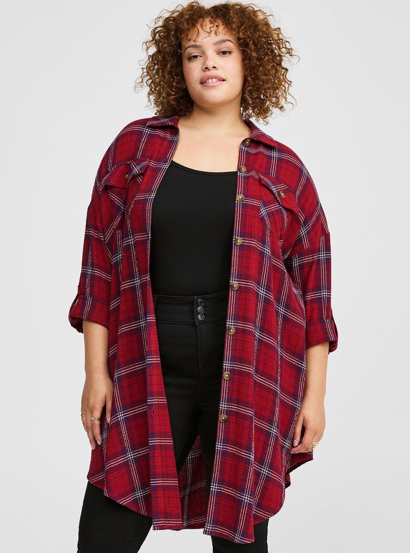 Flannel Gauze Oversized Shacket