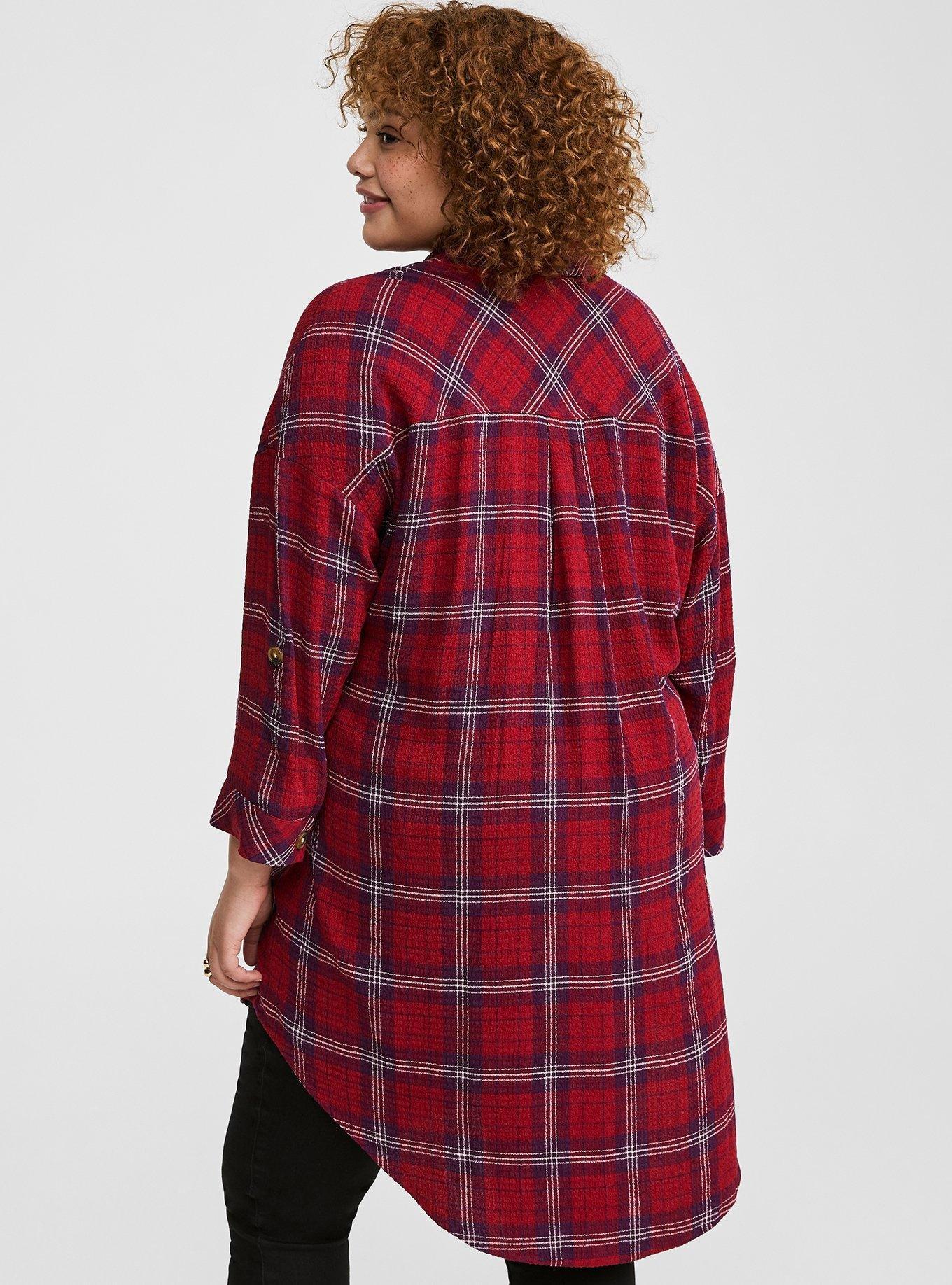 Flannel Gauze Oversized Shacket