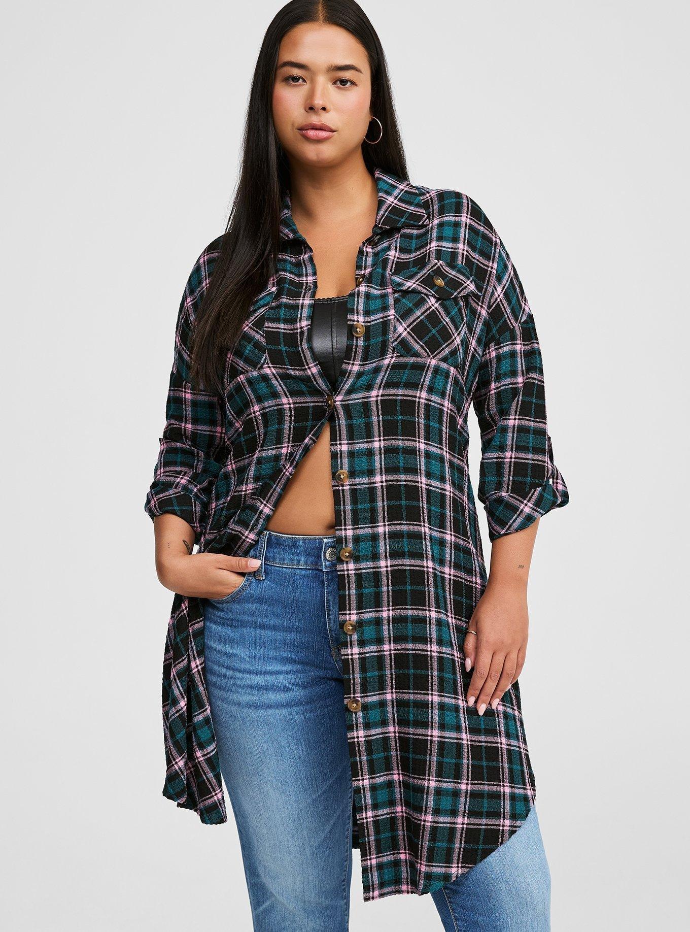 Flannel Gauze Oversized Shacket