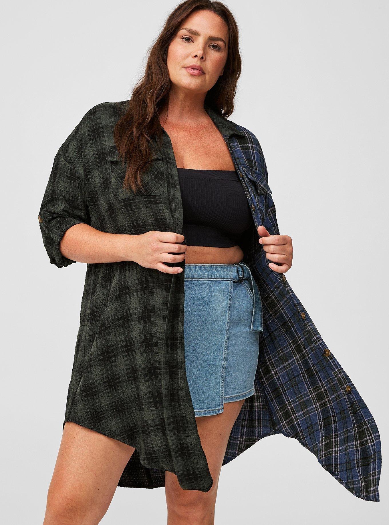 Flannel Gauze Oversized Shacket