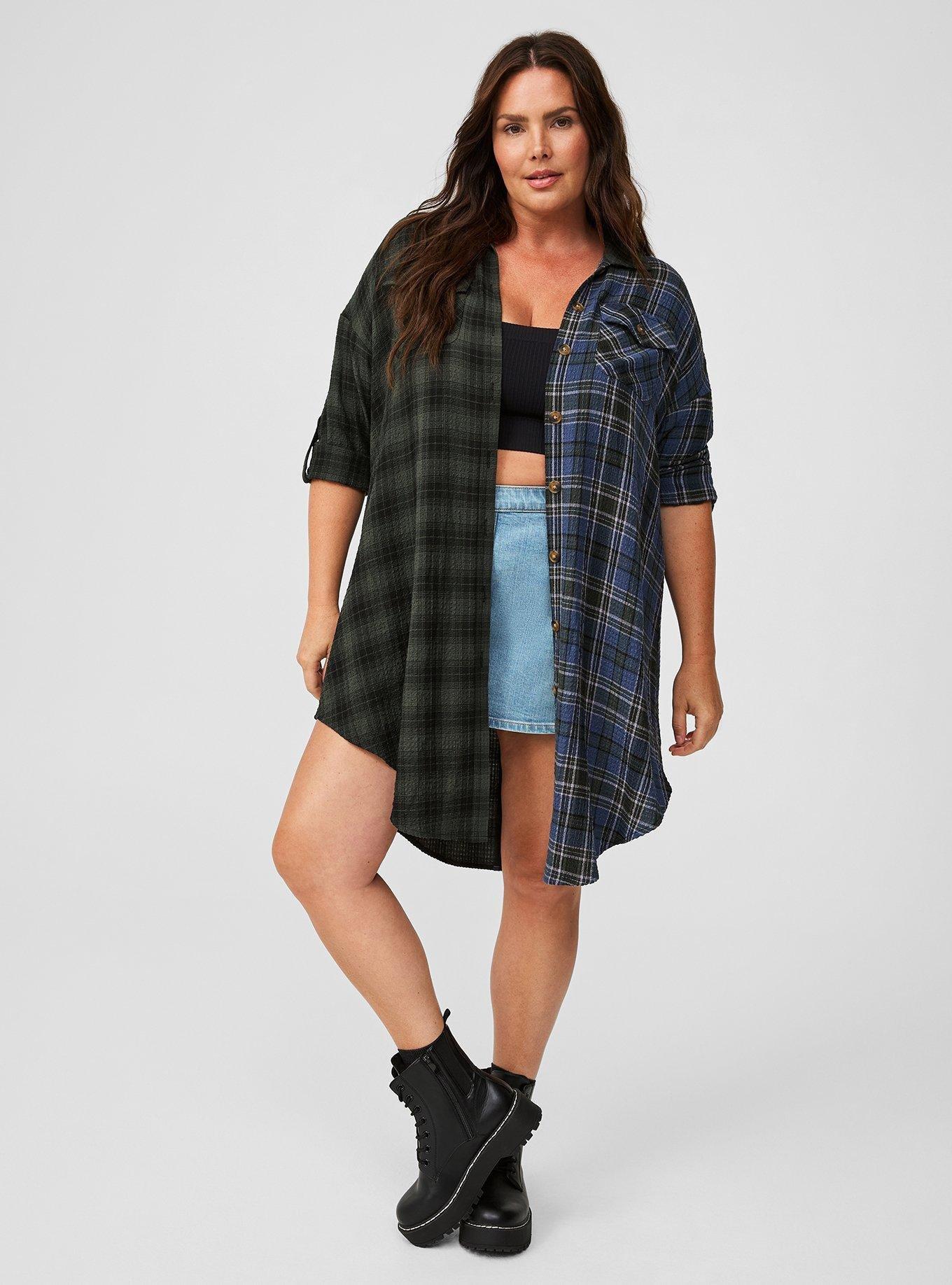 Flannel Gauze Oversized Shacket