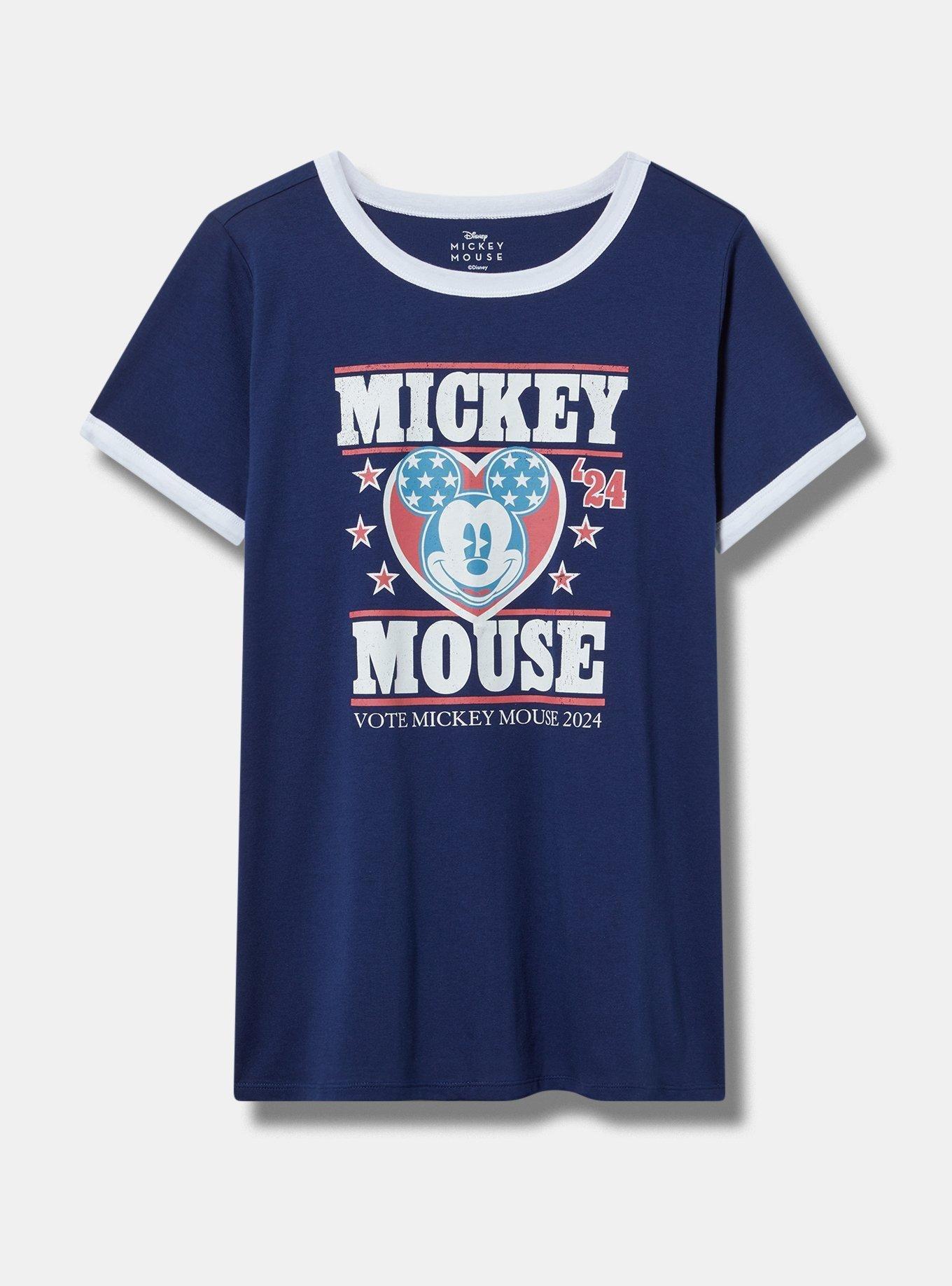 Mickey Mouse Vote Classic Fit Cotton Ringer Tee