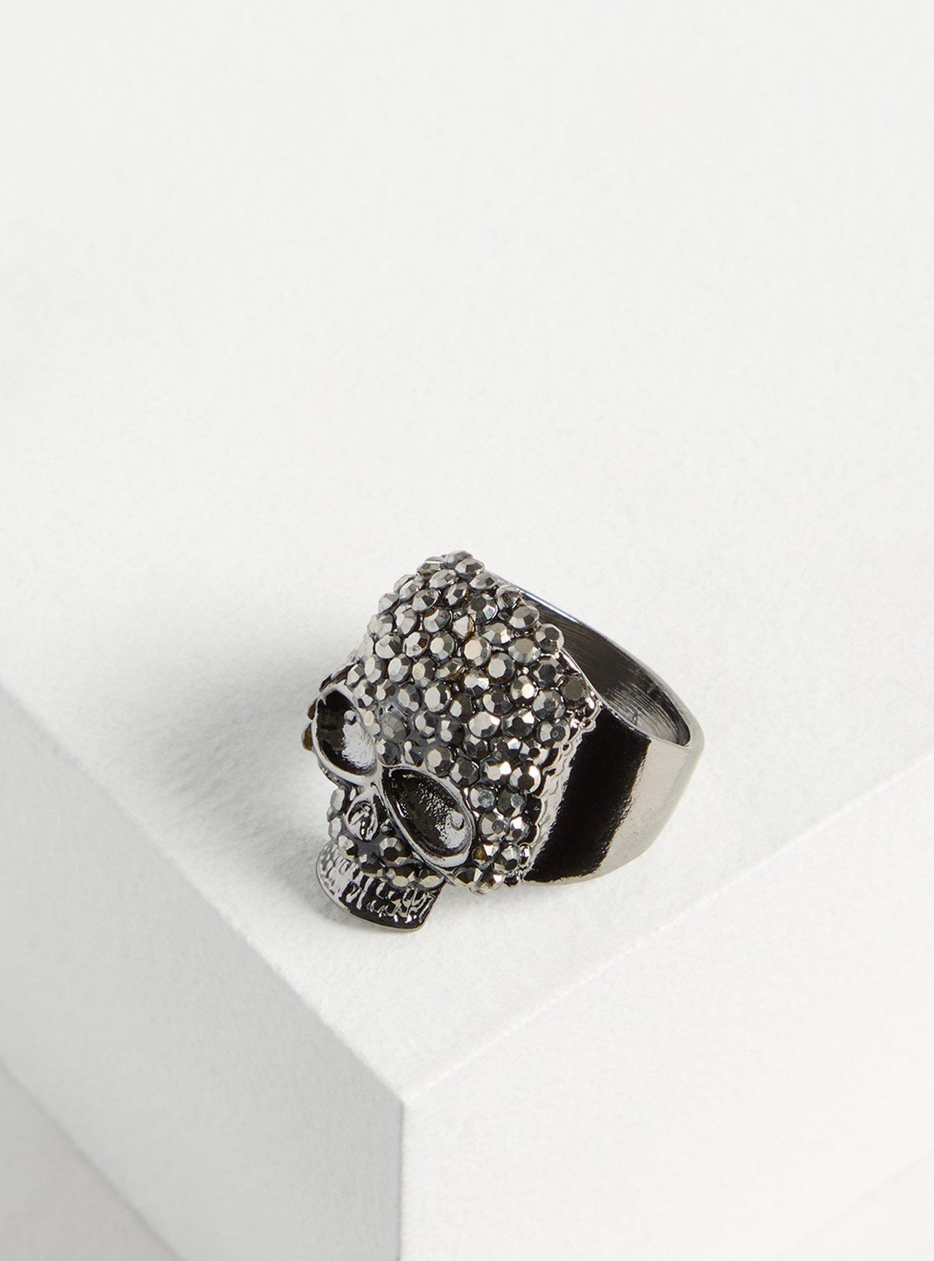 Pave Skull Statement Ring