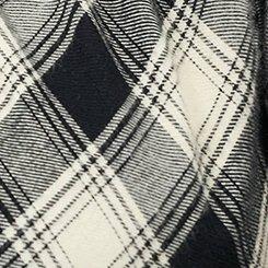 Plus Size Flannel Drape Front Cardigan, LOLLY PLAID IVORY, swatch