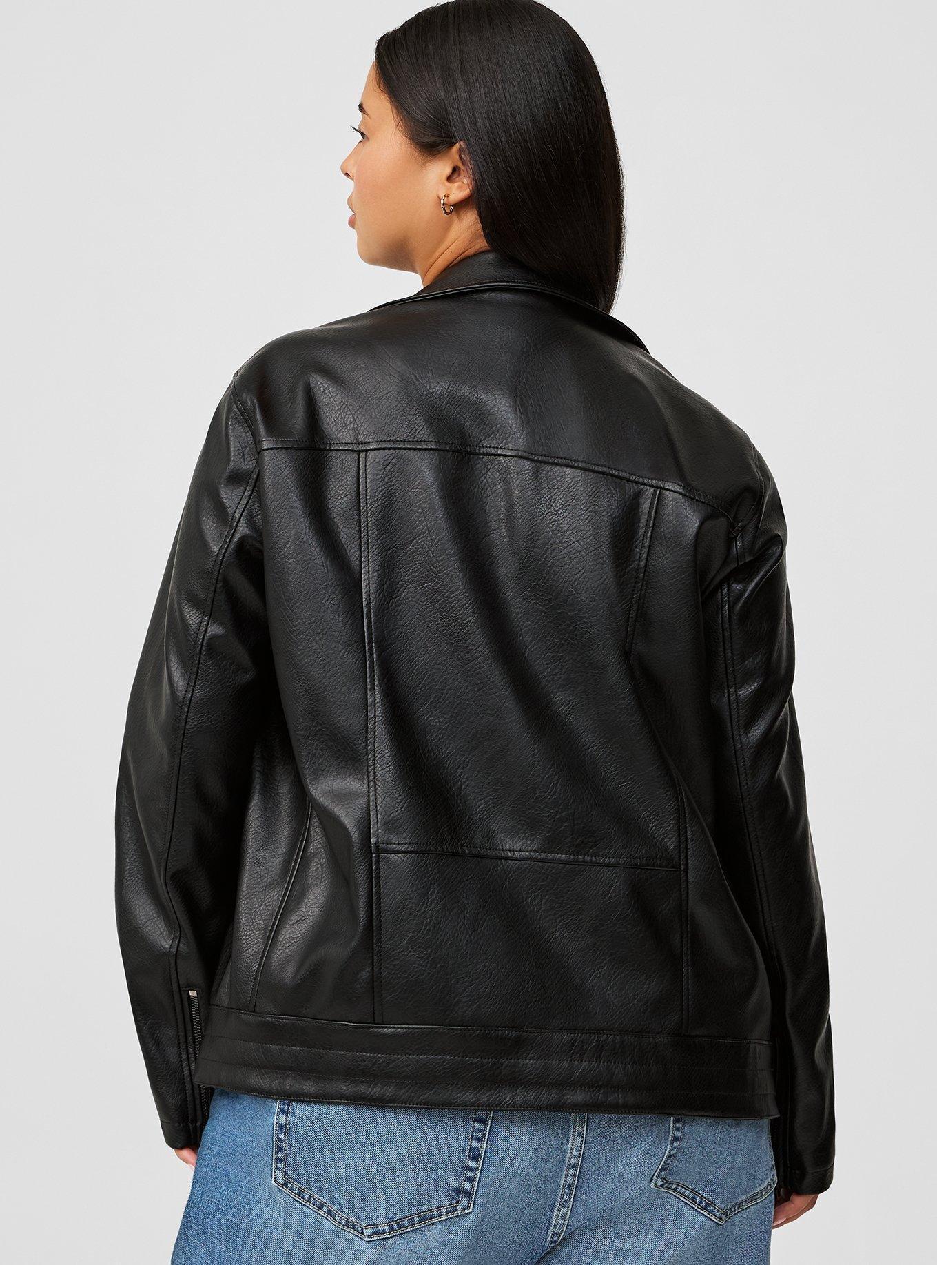 Plus Size - Textured Faux Leather Relaxed Moto Jacket - Torrid