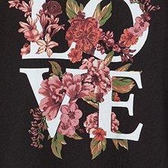 Love Flowers Classic Fit Heritage Jersey Crew Tee, DEEP BLACK, swatch