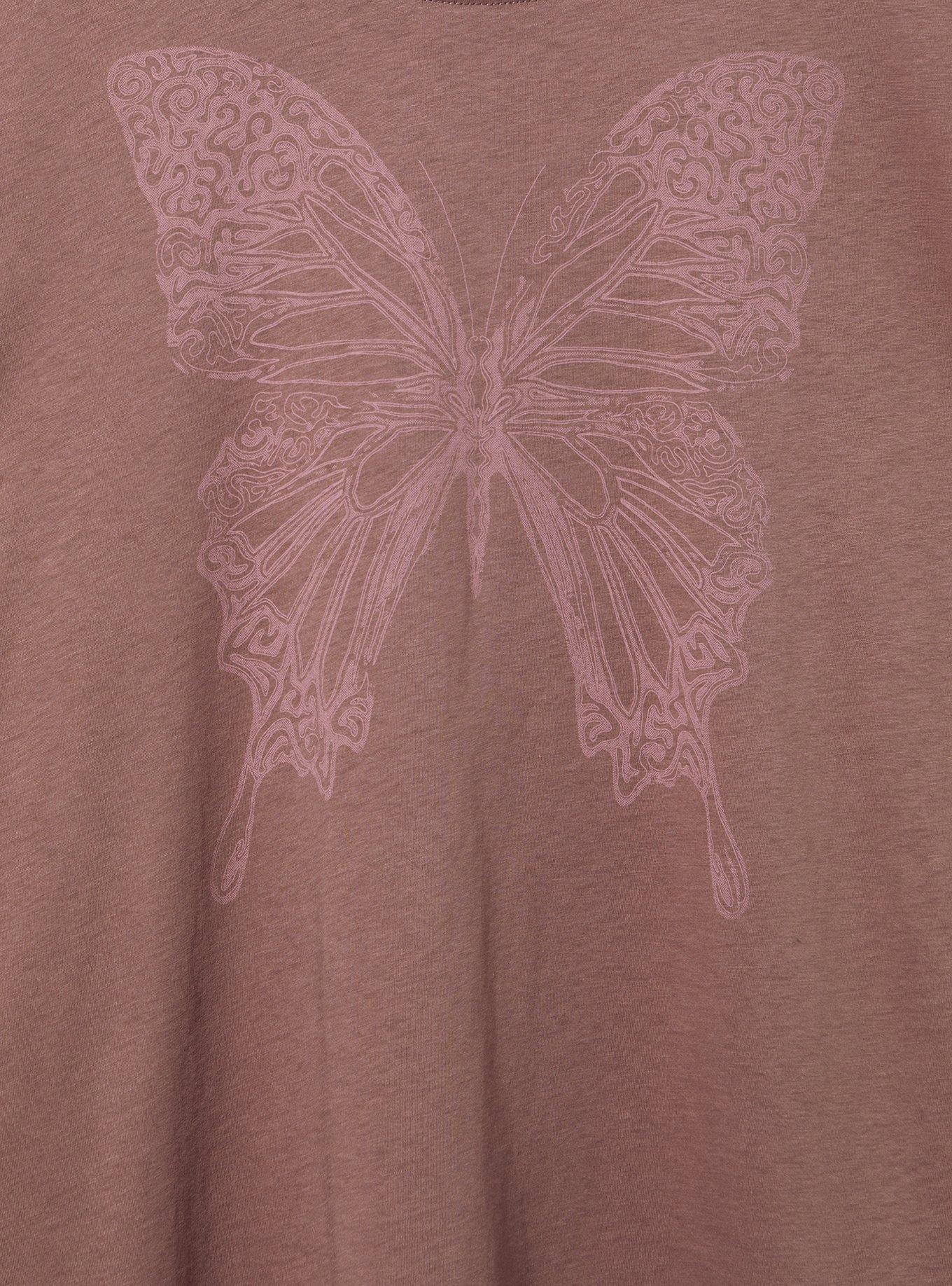 Butterfly Classic Fit Cotton Jersey Long Sleeve Tee, ROSE TAUPE, alternate