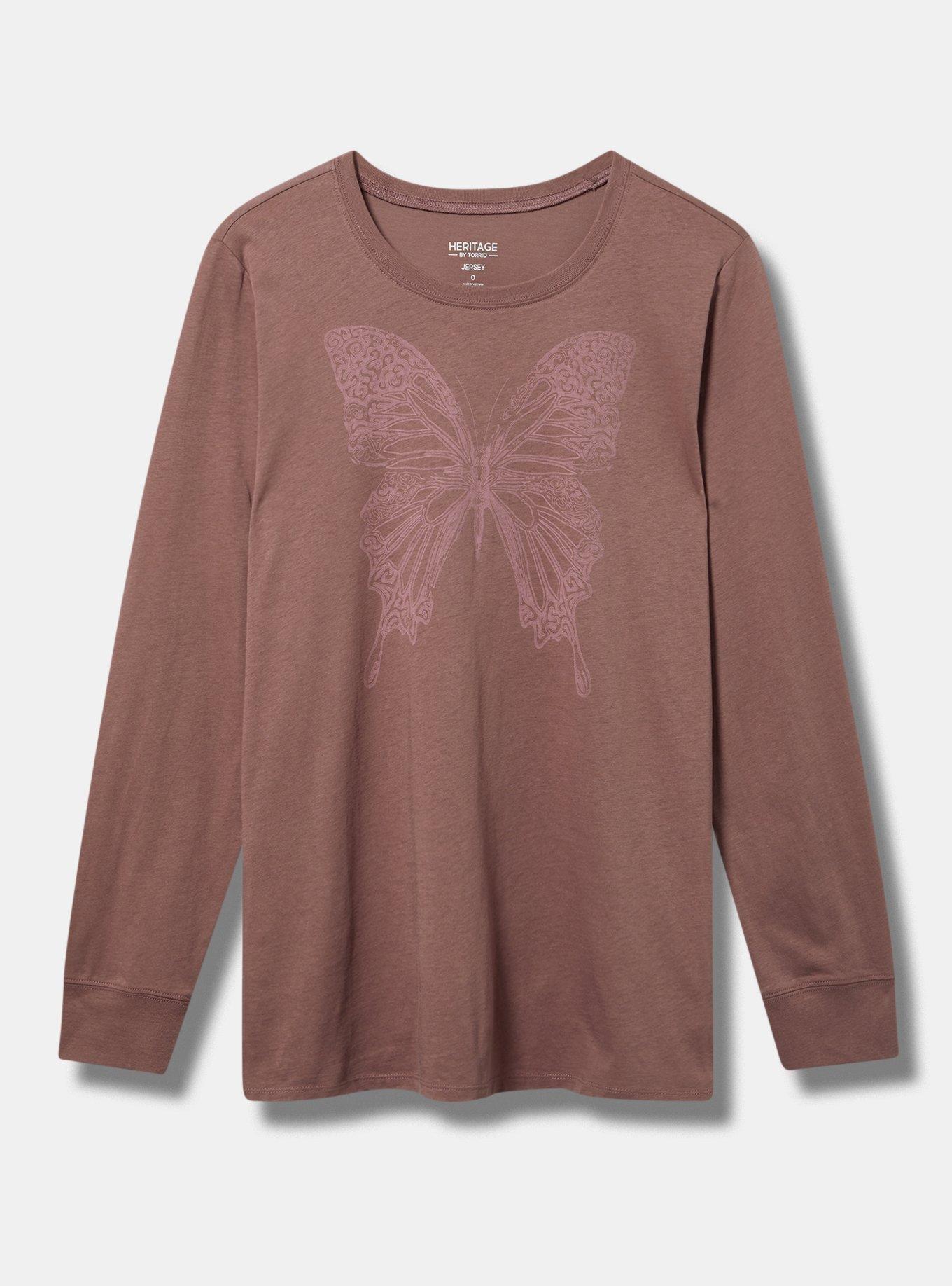 Butterfly Classic Fit Cotton Jersey Long Sleeve Tee