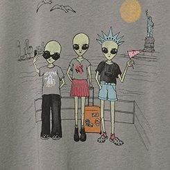 Alien Tourist Relaxed Fit Heritage Jersey Crew Tee, GREY, swatch