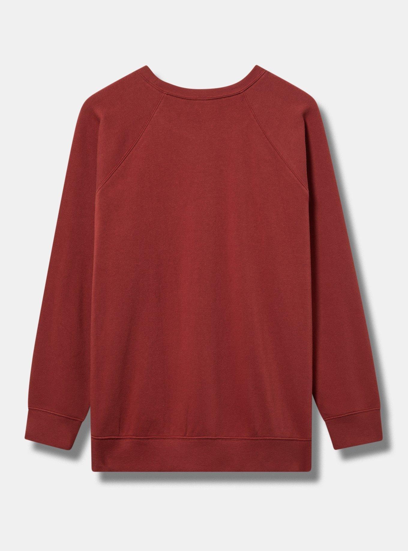 Cameo Girl Cozy Fleece Raglan Sweatshirt , RED, alternate