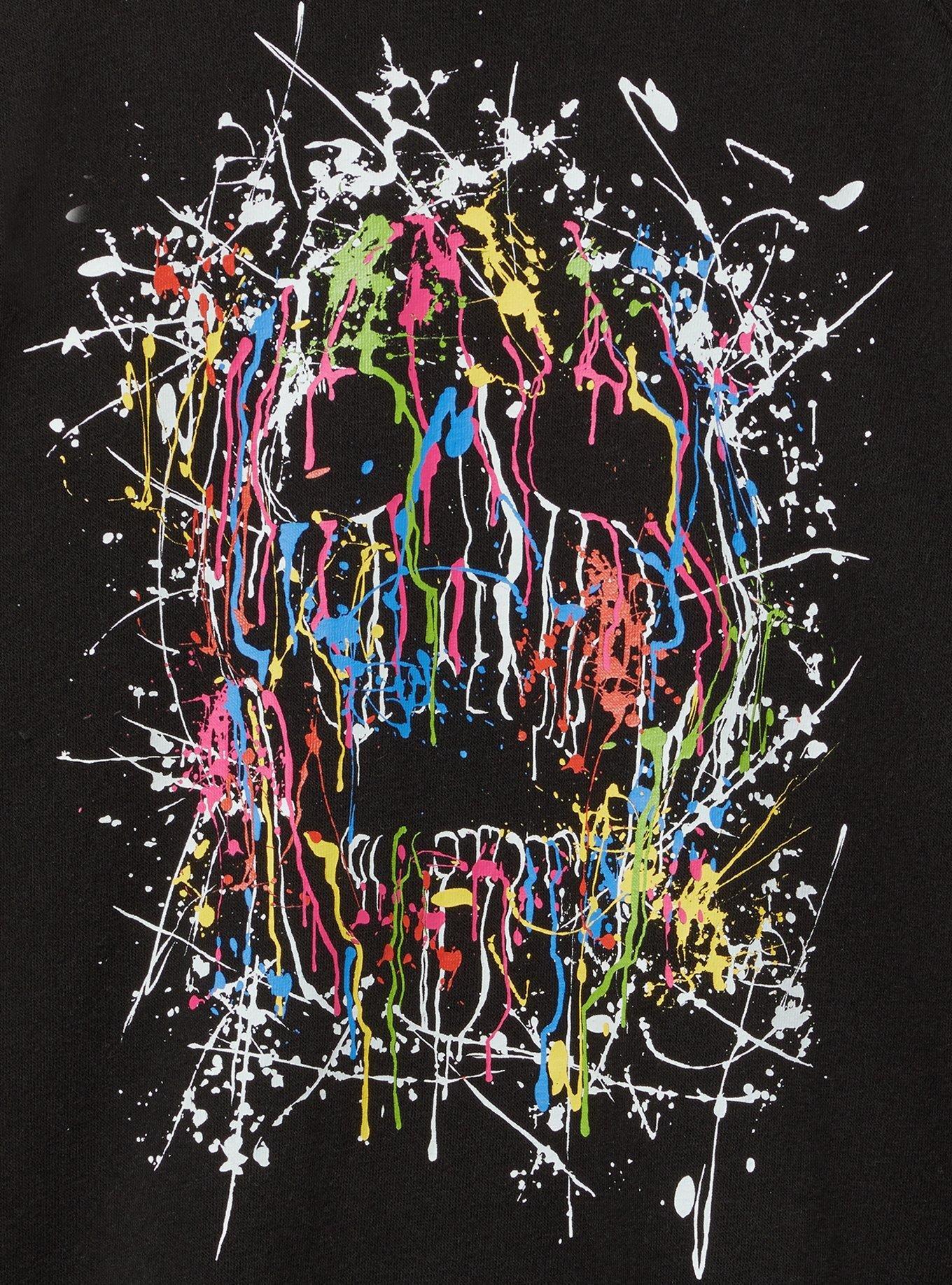 Paint Skull Cozy Fleece Raglan Sweatshirt