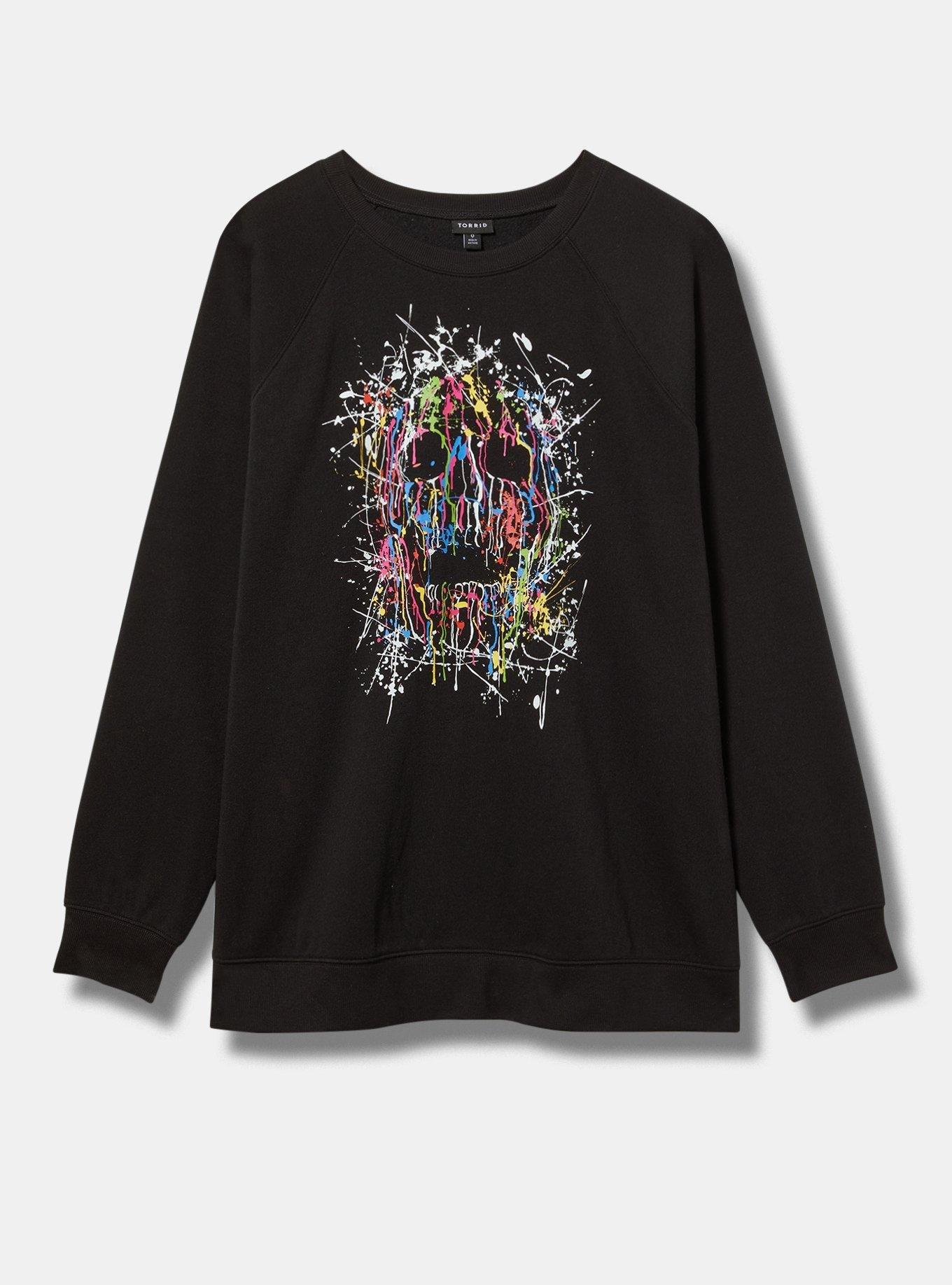 Paint Skull Cozy Fleece Raglan Sweatshirt