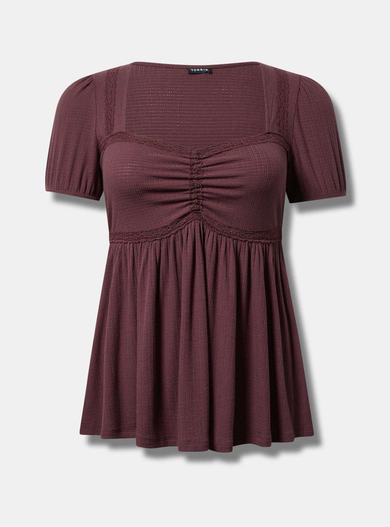 Textured Jersey Sweetheart Babydoll Tee