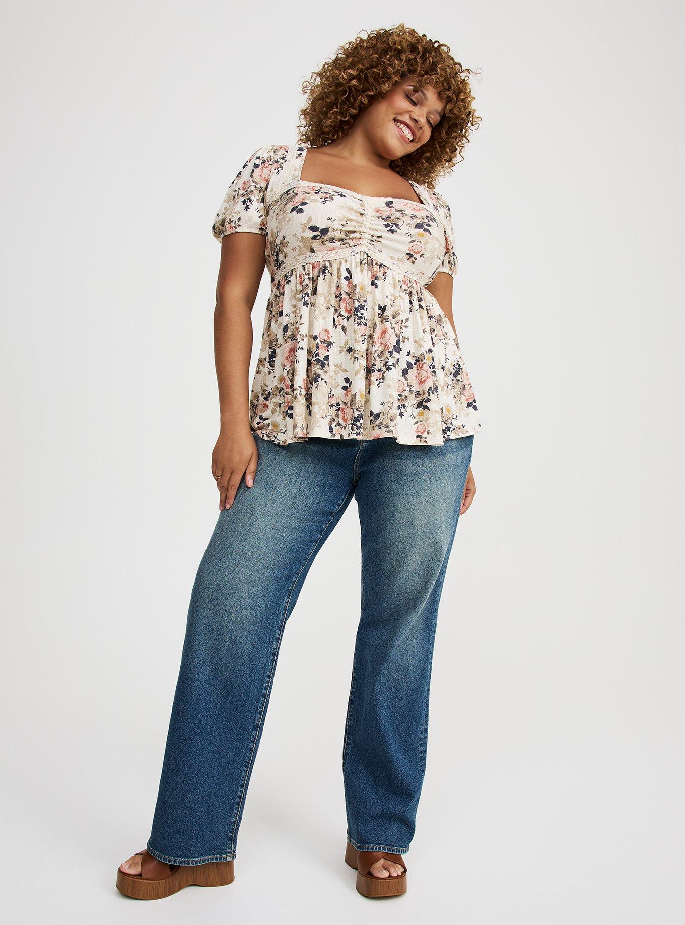 Textured Jersey Sweetheart Babydoll Tee